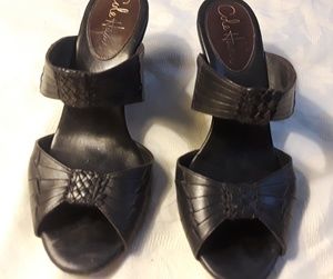 Authentic Cole Haan black leather wedges